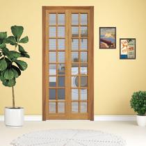 Porta Camarão Completa p/ 16 Vidros Kit Ouro Velho 62x210cm em Madeira Maciça Cedro Arana