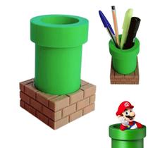 Porta Caneta Cano Super Mario Presente Gamer Mesa Escritorio Porta Caneta Cano Super Mario Presente Gamer Mesa Escritorio