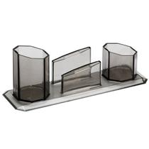 Porta Caneta Clips e Lembrete Acrílico Fumê Waleu