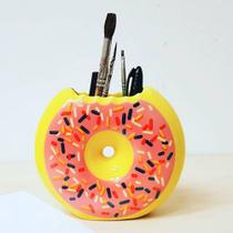 Porta Caneta Donuts 3D Rosquinha Decoração Quarto Escritório