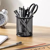 Porta caneta, lápis, objetos aramado metal redondo papelaria escritório básico