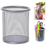 Porta Caneta, Lápis, Redondo, Aramado, Prata 9x10 cm, By Office Porta Caneta, Lápis, Redondo, Aramado, Prata 9x10 cm, By Office