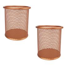 Porta Caneta, Lápis, Redondo, Metal, Rose Gold Kit c/ 2 Unidades Porta Caneta, Lápis, Redondo, Metal, Rose Gold Kit c/ 2 Unidades