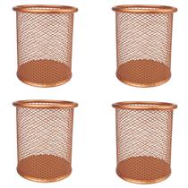 Porta Caneta, Lápis, Redondo, Metal, Rose Gold Kit c/ 4 Unidades Porta Caneta, Lápis, Redondo, Metal, Rose Gold Kit c/ 4 Unidades