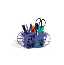 Porta Caneta Mapa Mundi Azul - organizador de mesa