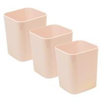 Porta caneta objetos rosa Dello kit com 3 peças