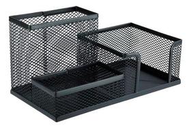 Porta Caneta Organizador De Mesa 3 Divisórias Aramado Preto Porta Caneta Organizador De Mesa 3 Divisórias Aramado Preto