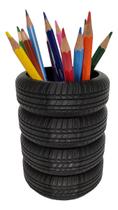 Porta Caneta Pneu Objetos Tire Pneus 12 Cm Preto Porta Caneta Pneu Objetos Tire Pneus 12 Cm Preto