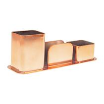 Porta Canetas /Clips / Lembrete Metalizado Rose Gold Dello