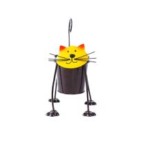 Porta-canetas Creative Cat Iron Pencil Pote 15x23x24cm amarelo