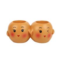 Porta-canetas Creative Resin Double Face Cute Expression D Porta-canetas Creative Resin Double Face Cute Expression D