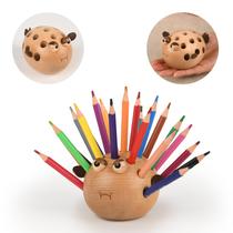 Porta-canetas Damuzhi Wooden Pufferfish Desk Accessories Porta-canetas Damuzhi Wooden Pufferfish Desk Accessories