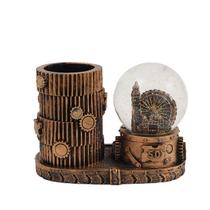 Porta-canetas de resina vintage com Snow Globe London Ferris Wheel