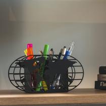 Porta Canetas Duplo MapaMúndi Grade Organizador de Mesa com 2 Compartimentos para Escritório Porta Canetas Duplo MapaMúndi Grade Organizador de Mesa com 2 Compartimentos para Escritório