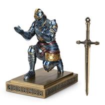 Porta-canetas HDMBigmi King's Guard Knight com resina azul espada