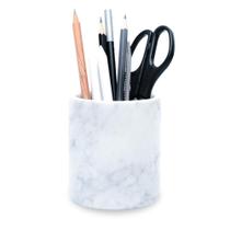 Porta-canetas JIMEI Natural Marble Carrara para mesa branco