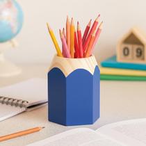 Porta Canetas, Lápis Hexágono Azul Organizador de Mesa Multiuso Porta Canetas, Lápis Hexágono Azul Organizador de Mesa Multiuso