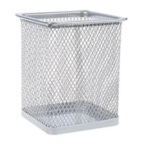 Porta canetas lápis quadrado aramado organizador escritório