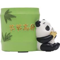 Porta-canetas Panda Resin Pote para canetas com design de bambu 250g Porta-canetas Panda Resin Pote para canetas com design de bambu 250g