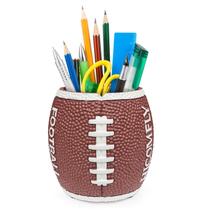 Porta-canetas para suprimentos de mesa Organizador Essentials Cool Football Pencil Cup para casa, acessórios de mesa, material de armazenamento, material engraçado, suportes de base pesada, decoração de escritório, presentes de Natal para crianças e professores