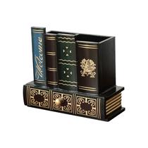 Porta-canetas Porta-lápis Estilo Livro Vintage MDF de madeira Porta-canetas Porta-lápis Estilo Livro Vintage MDF de madeira