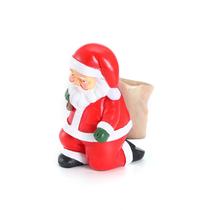 Porta-canetas, pote de lápis de resina de Papai Noel, organizador de mesa