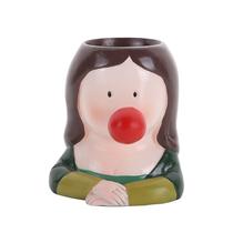 Porta-canetas Resin Art Creative Porta-lápis Funny Character