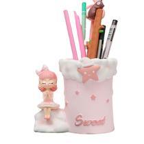 Porta-canetas Resin Bubble Girl Cute Porta-lápis Decorativo
