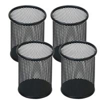 Porta-canetas SNOW COOLER Mesh Pencil Cup Black Metal, pacote com 4