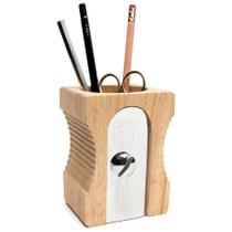 Porta-canetas Suck UK Wooden Pencil Sharpener Desk Tidy Light