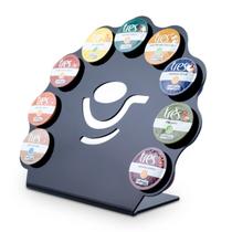 Porta Cápsula Acrílico Três Leque Preto - 9un.