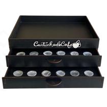 Porta capsula bandeja cantinho do café com 2 gavetas suporte apoio cafeteira chá xícaras