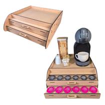 Porta Cápsula Bandeja Organizadora Dolce Gusto MDF Comporta 60 Cápsulas Catinho Do Café Premium Box Fan