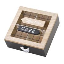 Porta capsula de cafe em madeira