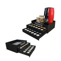 Porta Capsulas Café Chá 3 Corações Bandeja Base em Acrilico Organizadora Apoio Cafeteira Servir Mdf