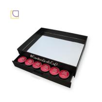 Porta Cápsulas Gaveta Cômoda Dolce Gusto Cantinho Café Premium Bandeja Espelhada Decorativa Mdf Apoio Cafeteira Servir