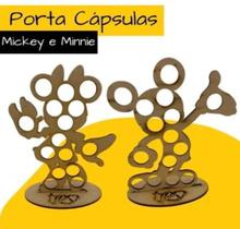 Porta Cápsulas Três Corações Chá Café MDF Casal Mickey e Minnie