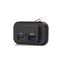 Porta Carregador Duplo Usb Tipo C Qc3.0 Pd 12v 24v Universal Porta Carregador Duplo Usb Tipo C Qc3.0 Pd 12v 24v Universal