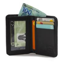 Porta Cartão Carteira Masculina Slim Couro Compacta Visor Para Documentos Porta Cartão Carteira Masculina Slim Couro Compacta Visor Para Documentos