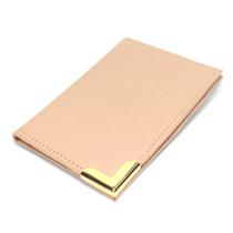 Porta Cartão Carteira Slim Pequena em Couro Legitimo Metal Dourado Road Seven
