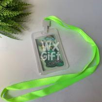 Porta Cartão Crachá Transparente com Cordão Colorido - Interponte / WX Gift