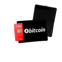 Porta Cartão de Credito Bitcoin Trader Preto Branco