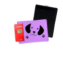 Porta Cartão de Credito Cachorro Roxo Patinhas - Personalize do seu jeito