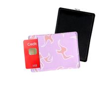 Porta Cartão de Credito Chamas Background Rosa - Personalize do seu jeito