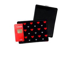 Porta Cartão de Credito Coração Vermelho e Branco