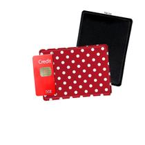 Porta Cartão de Credito Fundo Vermelho Bolinhas
