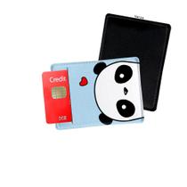 Porta Cartão de Credito Panda Curioso Lado Azul