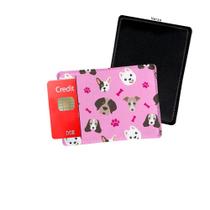 Porta Cartão de Credito Wallpaper Cachorros Rosa - Personalize do seu jeito