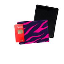 Porta Cartão de Credito Zebra Rosa Efeito - Personalize do seu jeito