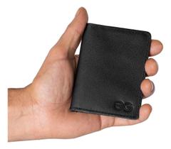 Porta Cartão masculino Couro Legítimo artesanal Mini Carteira